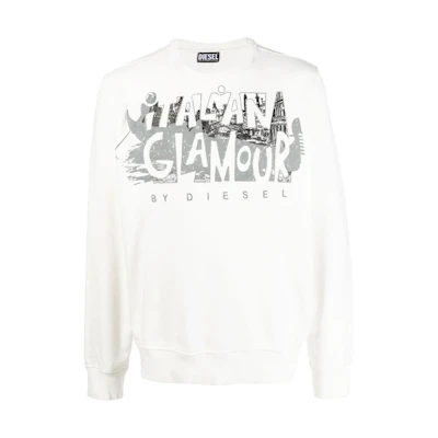 Diesel FW22 Graphic Print Crewneck Sweatshirt Men’s White A057340LEAC141