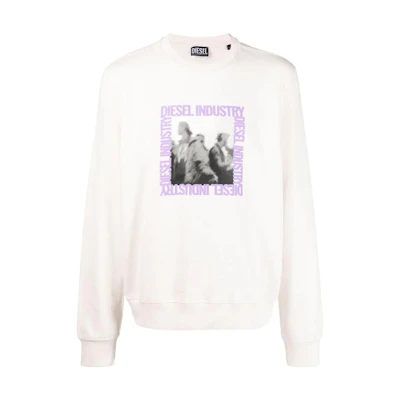 Diesel FW22 Graphic Print Crewneck Sweatshirt Men’s Off-White A068590JFAV141