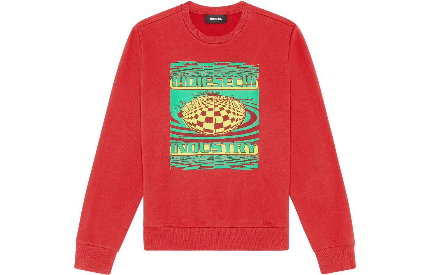 Diesel FW22 Graphic Print Crewneck Sweatshirt Red - A065110HAYT-44Q