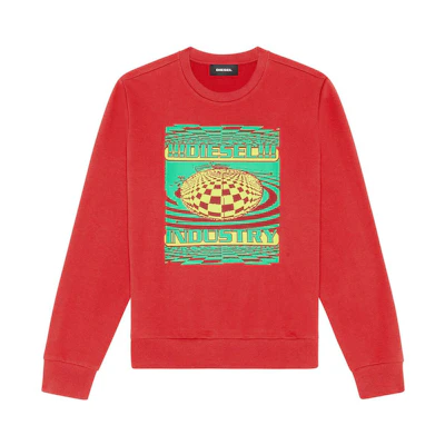 Diesel FW22 Graphic Print Crewneck Sweatshirt Red - A065110HAYT-44Q