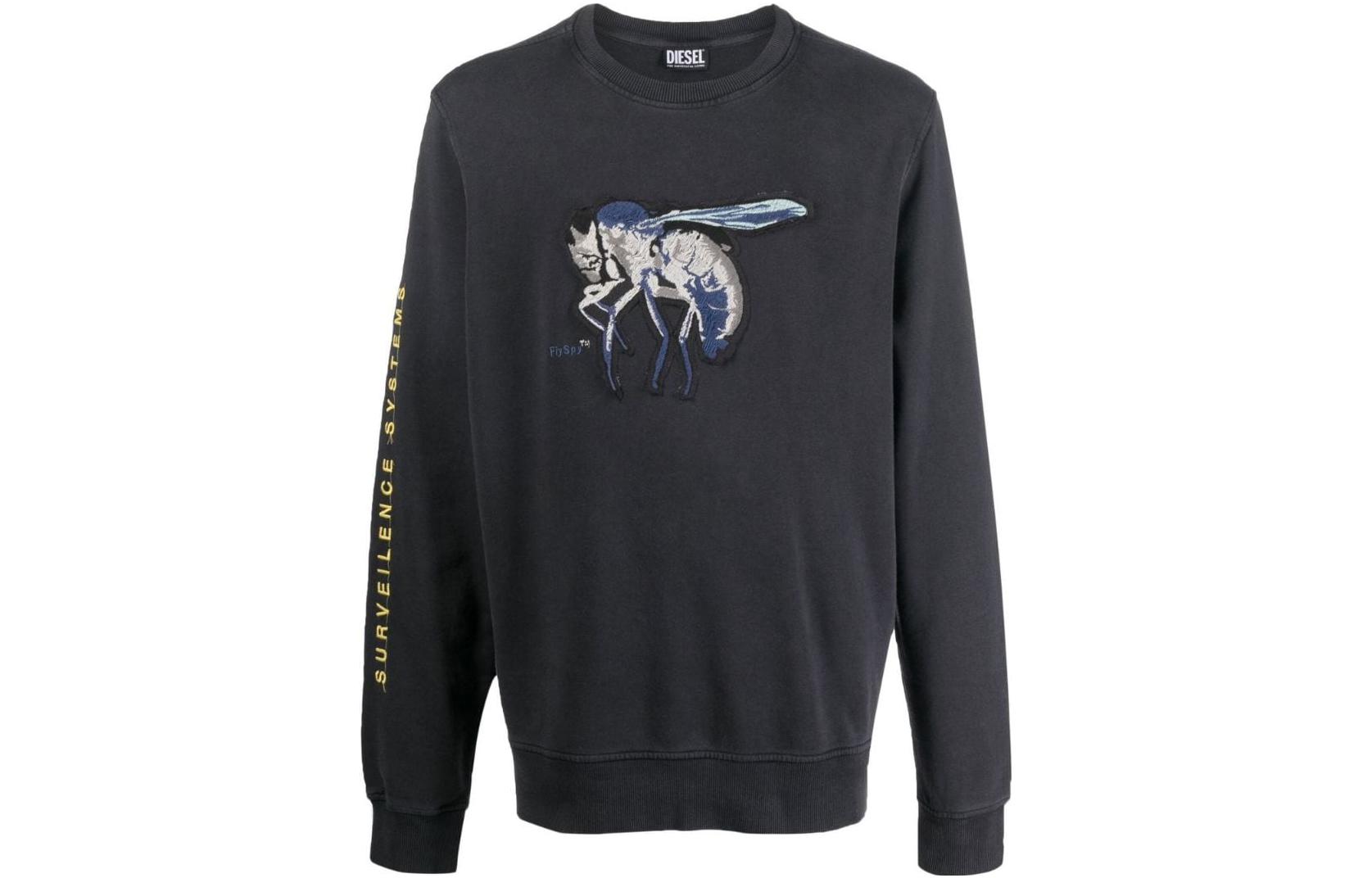 Diesel FW22 Graphic Print Slim Fit Sweatshirt Grey A066010CGBC900