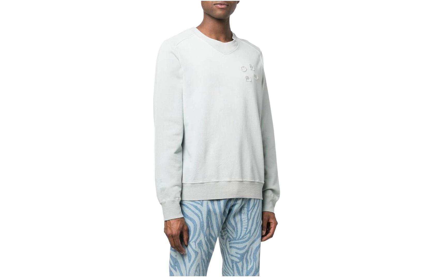 Diesel FW22 Green Embroidered Crewneck Pullover Sweatshirt Men’s Long Sleeve A053500KEAT9CQ