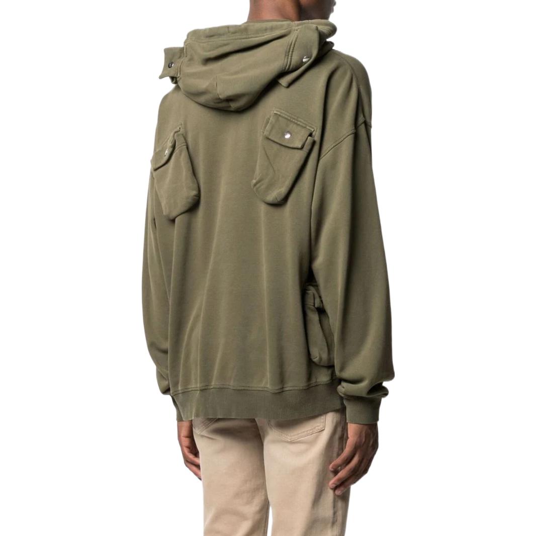 Diesel FW22 Green Hoodie with Solid Color and Pocket Detail A027380WBAP51F 圖 4