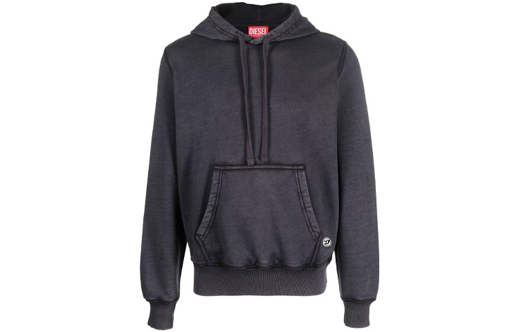 Diesel FW22 Grey Pullover Hoodie with Large Pockets A037760WBBG-86V