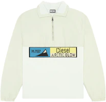 Diesel FW22 Half-Zip Logo Pattern Long-Sleeve Jacket White A067960JKKG-9CR Diesel FW22 Half-Zip Logo Pattern Long-Sleeve Jacket White A067960JKKG-9CR
