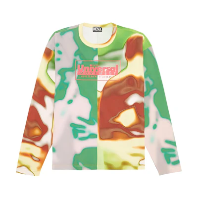 Diesel FW22 Ink-Dye Casual Crewneck Sweatshirt Multicolor A067000CIVM5INA