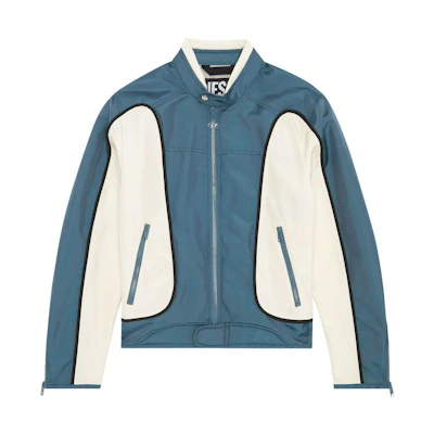 Diesel FW22 J-Blink Colorblock Nylon Biker Jacket Men’s Blue A061320PDAI-8MU
