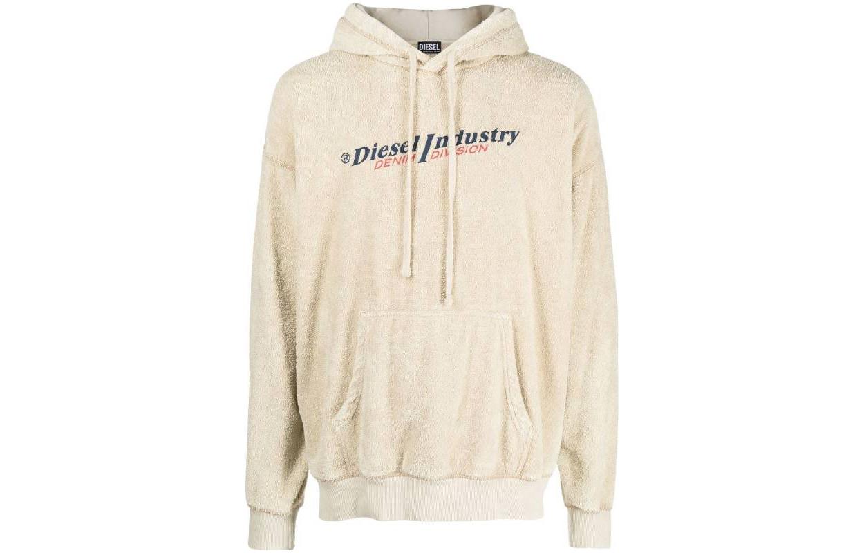 Diesel FW22 Letter Print Drawstring Hoodie Off-White A061660TEAK72U