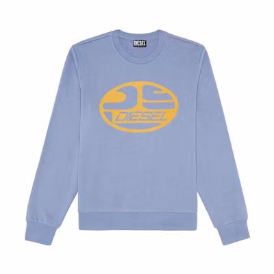 Diesel FW22 Light Blue Long Sleeve Logo Print Sweatshirt A064940HAYT8HQ