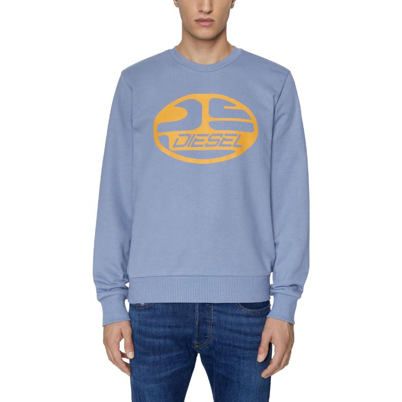 Lookbook Diesel FW22 淺藍色長袖Logo印花衛衣 A064940HAYT8HQ