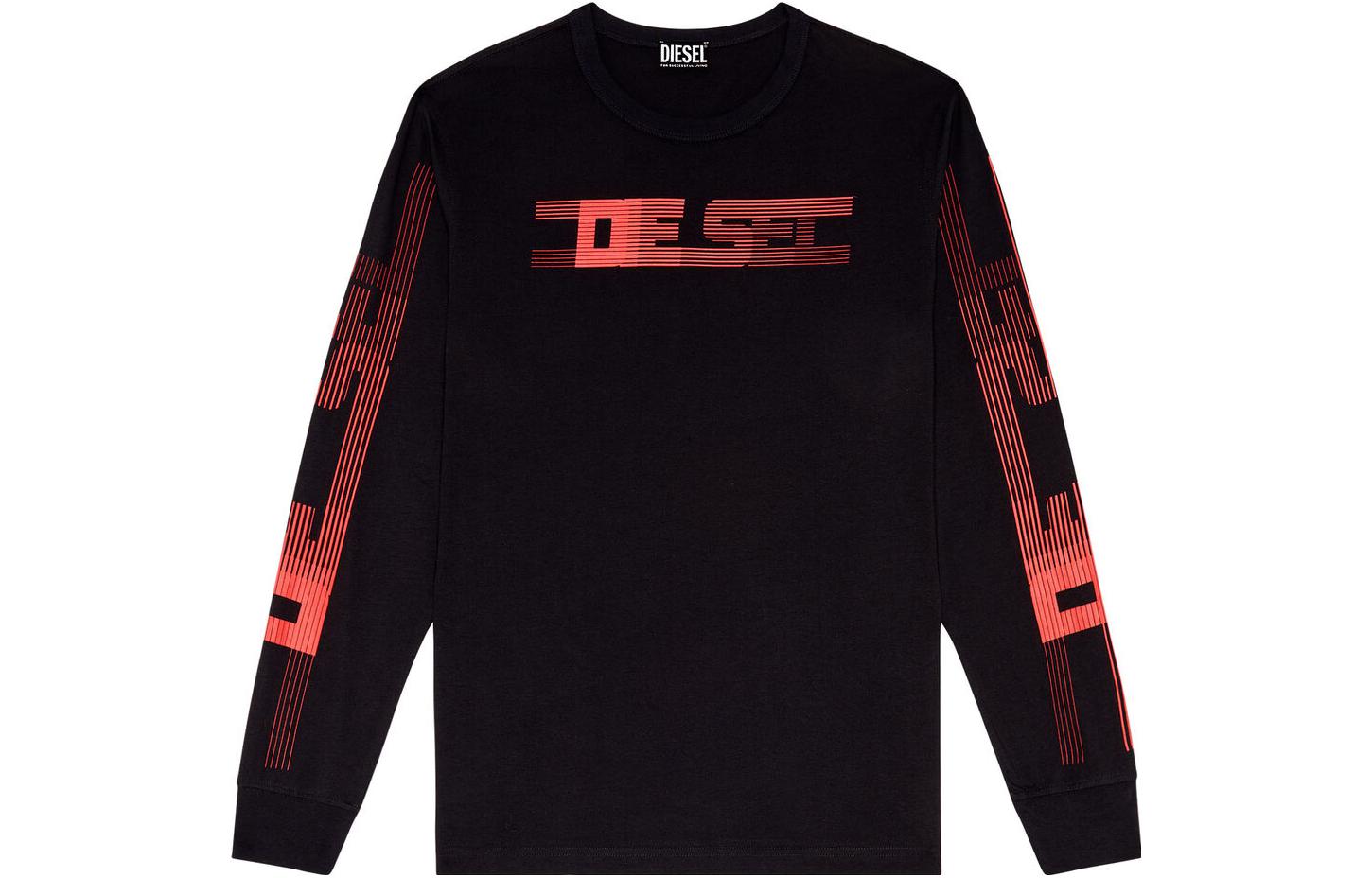 Diesel FW22 Linear Logo Print Sweatshirt Black A067670GRAM9XX