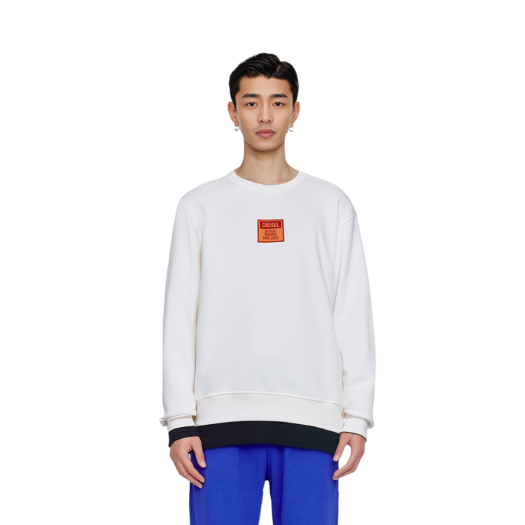 Details for Diesel FW22 Logo Crewneck Sweatshirt White A065610JFAV141