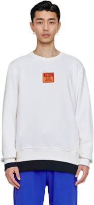 Diesel FW22 Logo Crewneck Sweatshirt White A065610JFAV141 Details for Diesel FW22 Logo Crewneck Sweatshirt White A065610JFAV141
