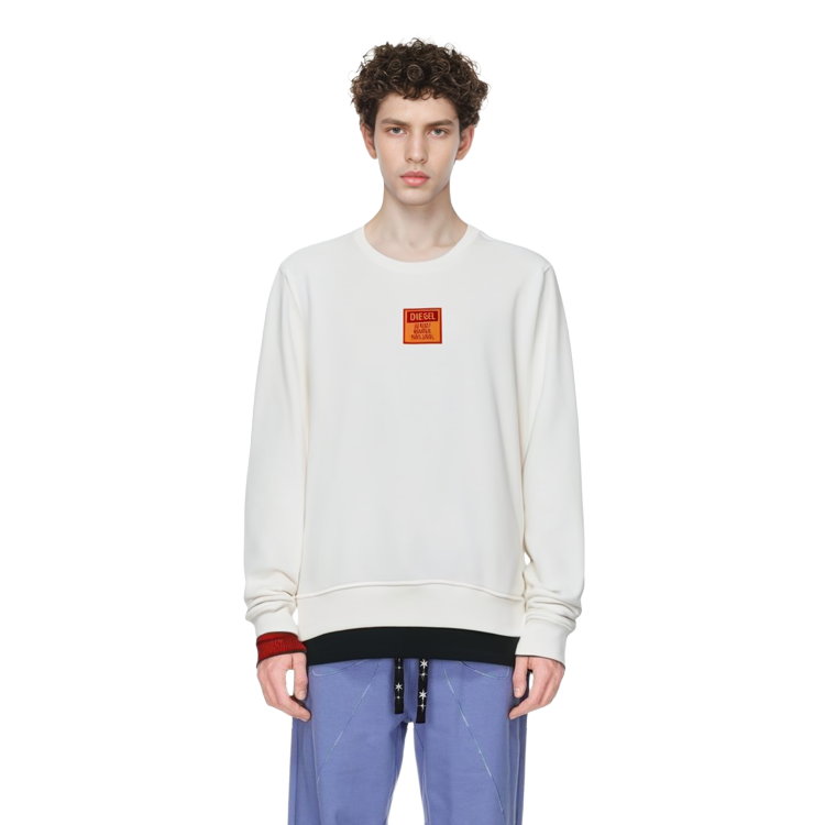 Sizing Diesel FW22 Logo Crewneck Sweatshirt White A065610JFAV141