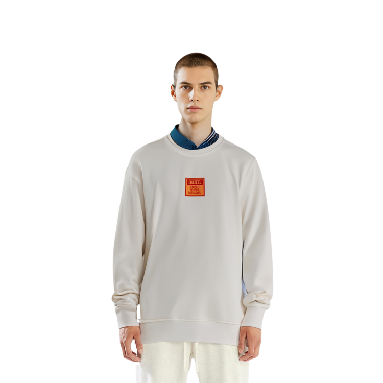 Cheap Diesel FW22 Logo Crewneck Sweatshirt White A065610JFAV141