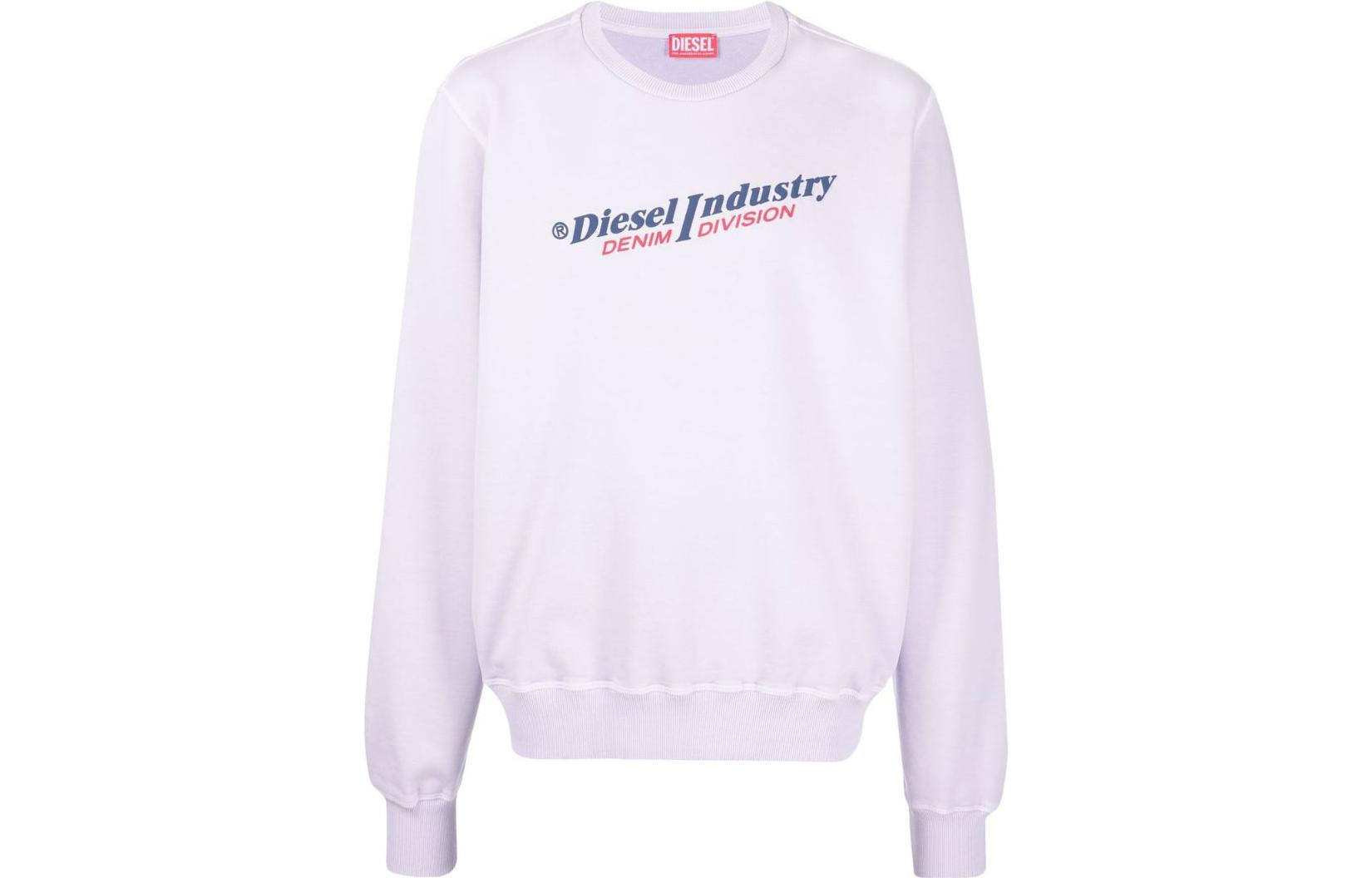 Diesel FW22 Logo Graphic Crewneck Long Sleeve Sweatshirt Men Lilac A037430AJIH64M