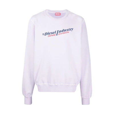 Diesel FW22 Logo Graphic Crewneck Long Sleeve Sweatshirt Men Lilac A037430AJIH64M