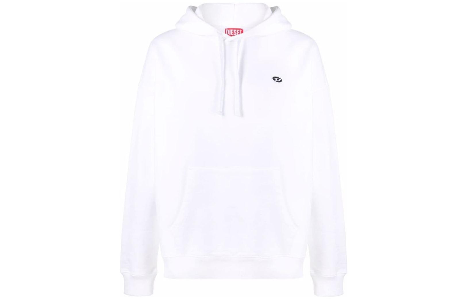 Diesel FW22 Logo Hoodie White Long Sleeve Pullover A037860NAWW100