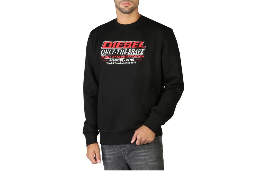Diesel FW22 Logo Print Crewneck Long Sleeve Sweatshirt Men’s Black 02969OHAYT9XX