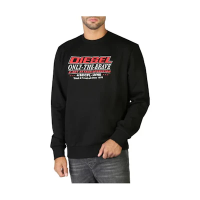 Diesel FW22 Logo Print Crewneck Long Sleeve Sweatshirt Men’s Black 02969OHAYT9XX