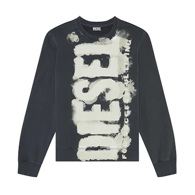 Diesel FW22 Logo Print Crewneck Pullover Sweatshirt Gray A067870AJIH93R
