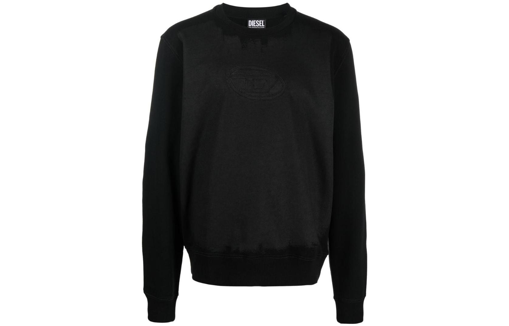 Diesel FW22 Logo Print Crewneck Sweatshirt Black A063870DFAF9XX