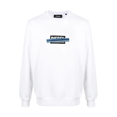 Diesel FW22 Logo Print Crewneck Sweatshirt White () A010470KASL100