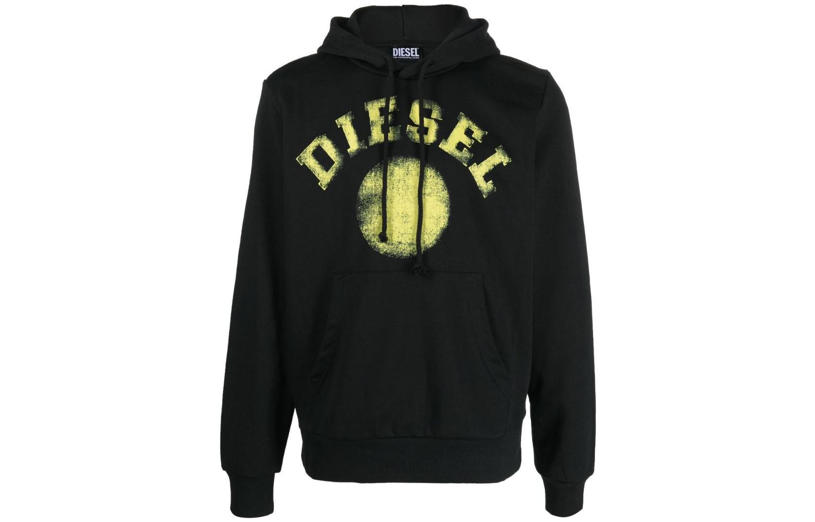 Diesel FW22 Logo Print Long Sleeve Sweatshirt Black A086920HAYT-9XX