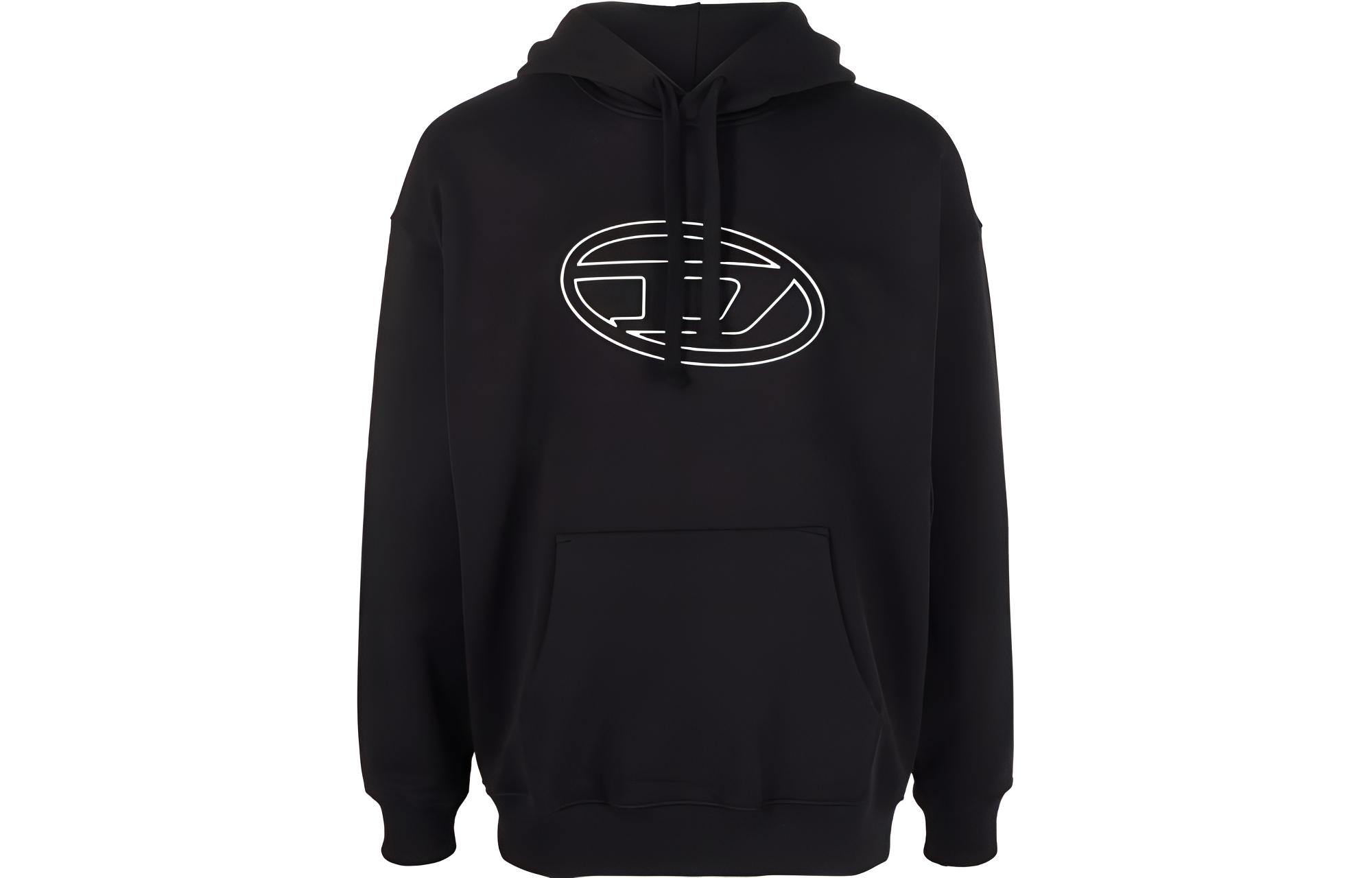 Diesel FW22 Logo Print Unisex Black Hoodie A053340IEAX9XX