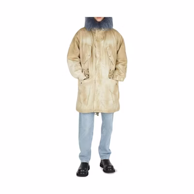 Diesel FW22 Mid-Length Hooded Jacket Yellow Brown A062820JKKM173
