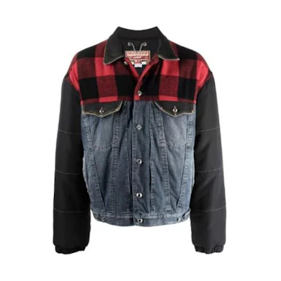 Diesel FW22 Multi-Color Patchwork Single-Breasted Jacket for Men A023540CBBJ01
