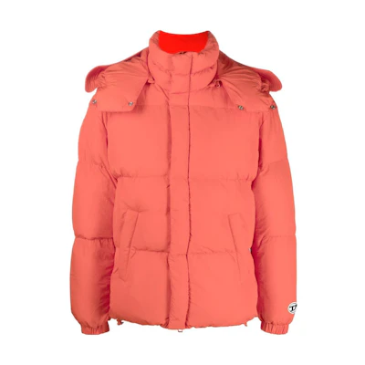 Diesel FW22 Orange Full-Zip Hooded Jacket with High Collar A064230BFAQ-37A