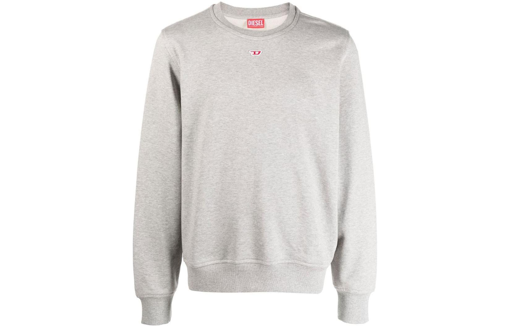 Diesel FW22 OVAL-D Grey Minimalist Logo Crewneck Sweatshirt A040750BAWT-9CB
