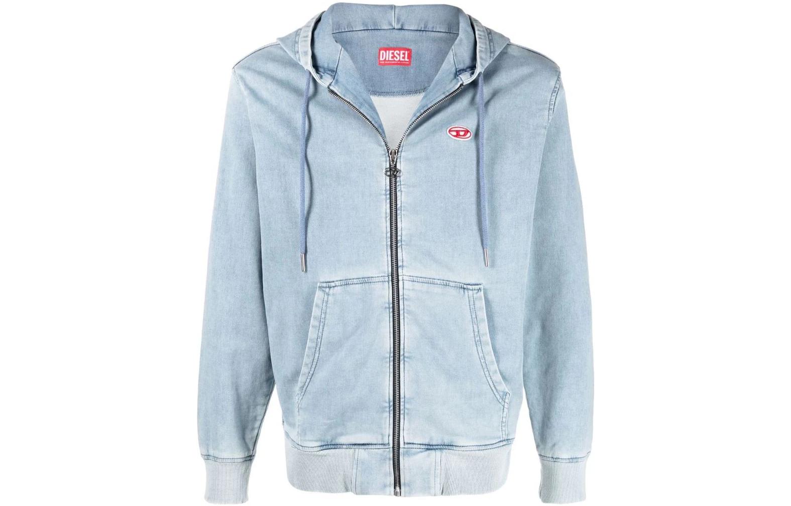 Diesel FW22 Oval-D Logo Drawstring Hooded Jacket Blue () A03938069YM01