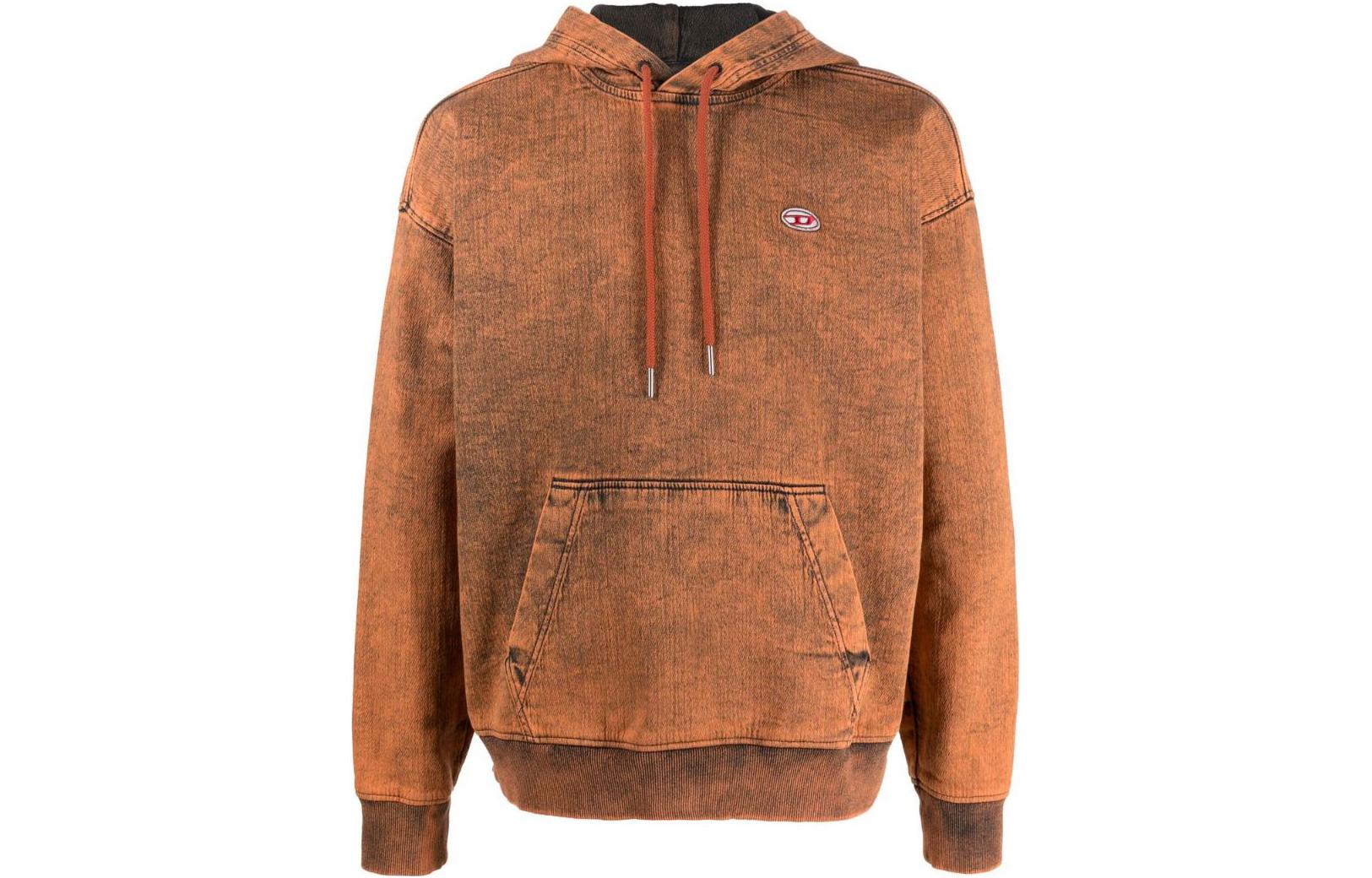 Diesel FW22 OVAL-D Logo Patch Hoodie Orange A0393909E323AG