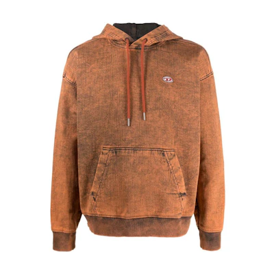 Diesel FW22 OVAL-D Logo Patch Hoodie Orange A0393909E323AG