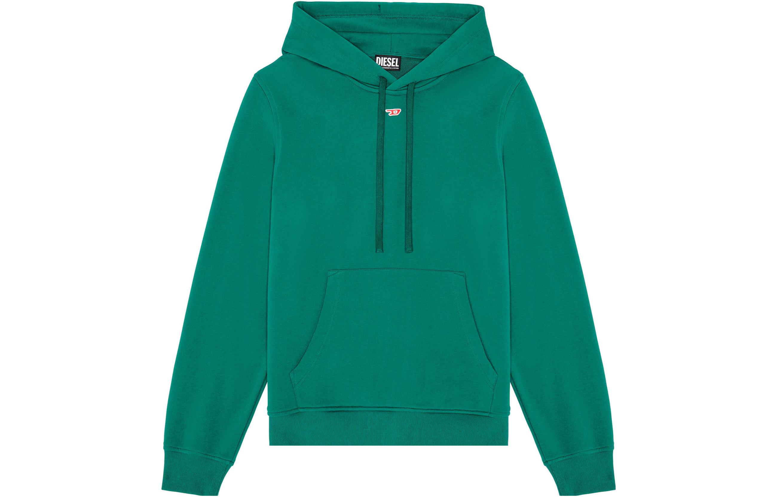 Diesel FW22 OVAL-D Logo Pullover Hoodie Green A040730BAWT5JI