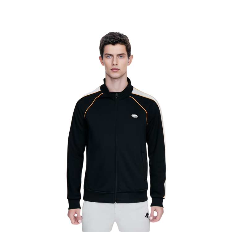 Sizing DIESEL FW22 男士小标条纹拉链夹克 深黑色. A054600AGAA-9XXA