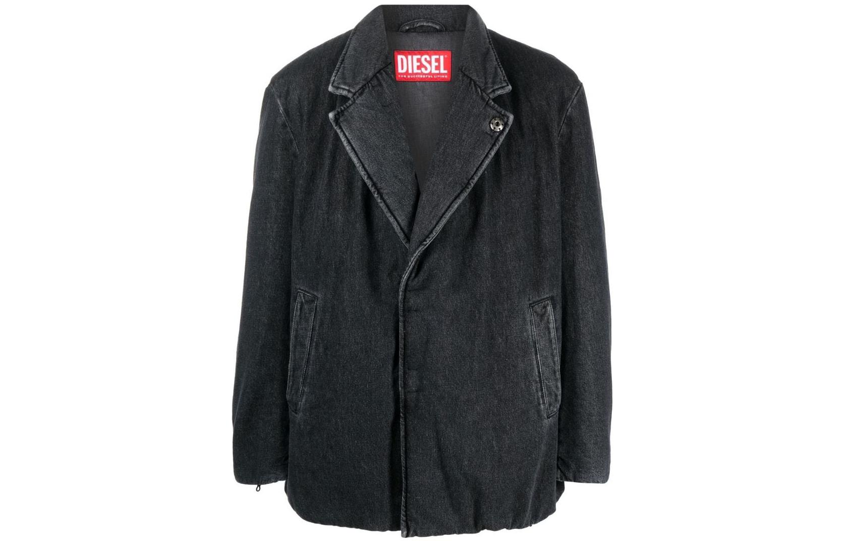 Buy DIESEL FW22 Oversized Black Denim Jacket  Winter Cotton Coat A066730EIAY02