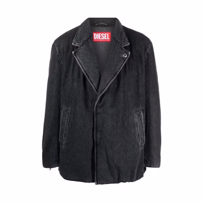 DIESEL FW22 Oversized Black Denim Jacket Winter Cotton Coat A066730EIAY02