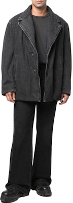 DIESEL FW22 Oversized Black Denim Jacket Winter Cotton Coat A066730EIAY02 Lookbook DIESEL FW22 Oversized Black Denim Jacket Winter Cotton Coat A066730EIAY02