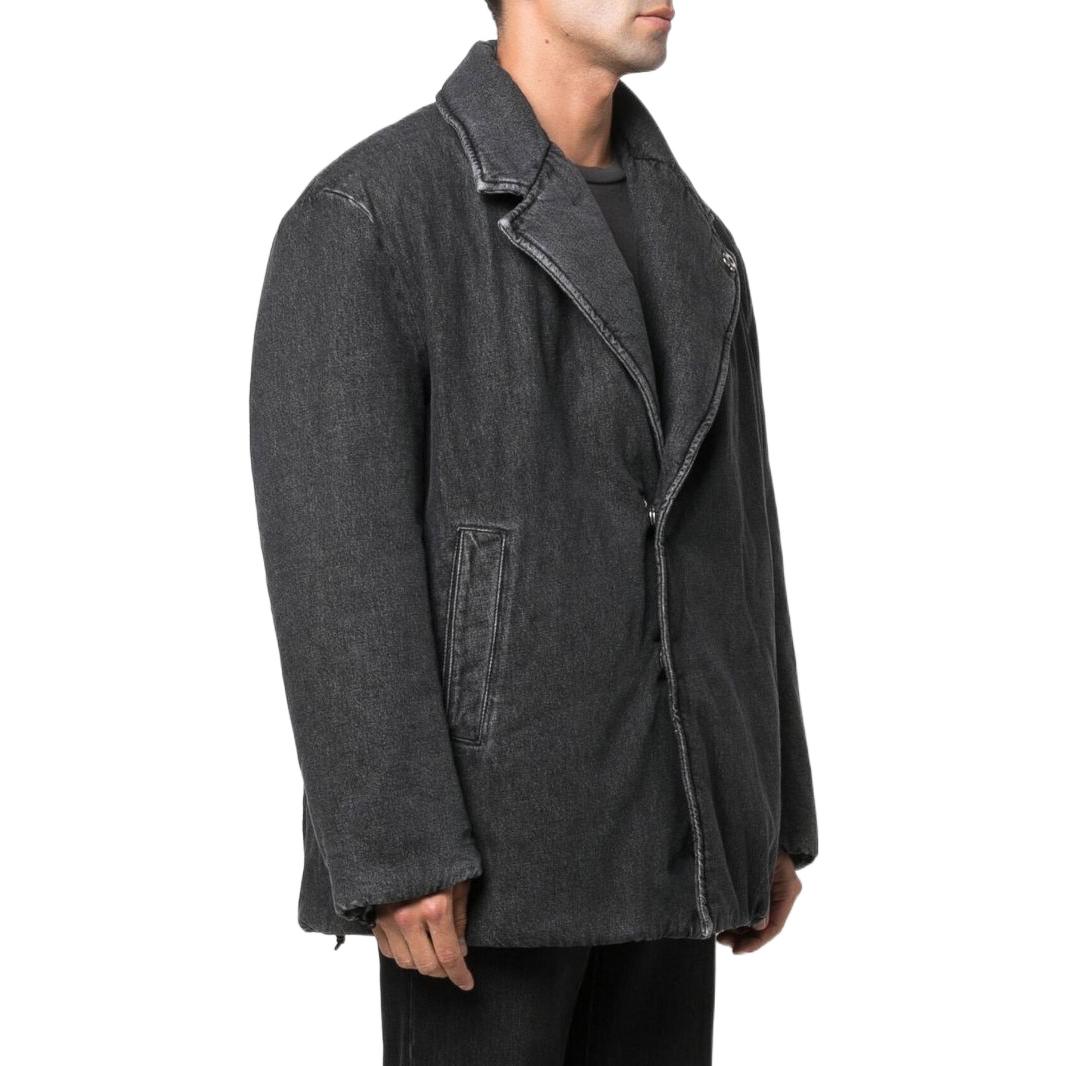 Purchase DIESEL FW22 Oversized Black Denim Jacket  Winter Cotton Coat A066730EIAY02