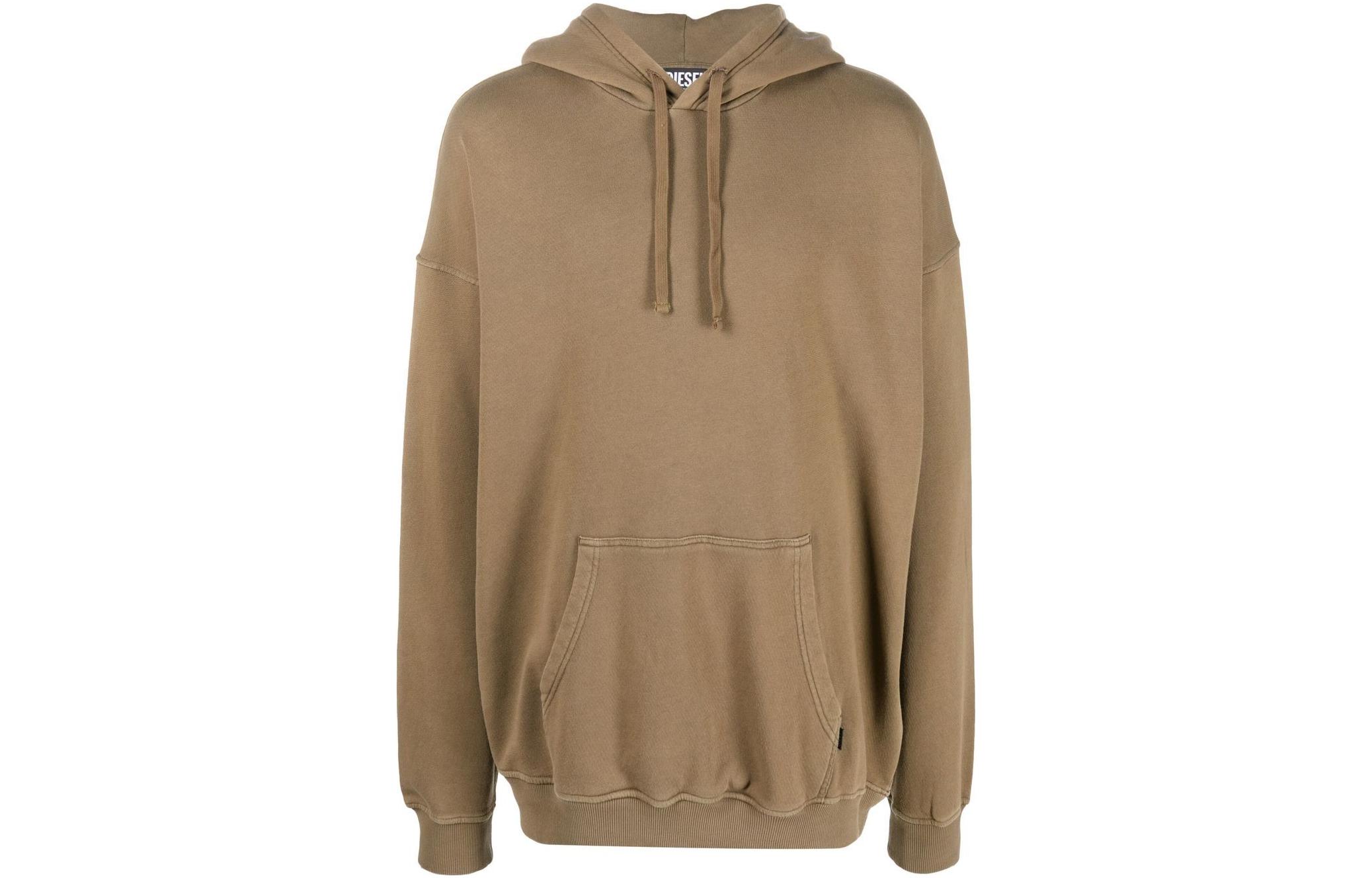 Diesel FW22 Oversized Colorblock Ribbed Hoodie Khaki A065070AGAU5DQ