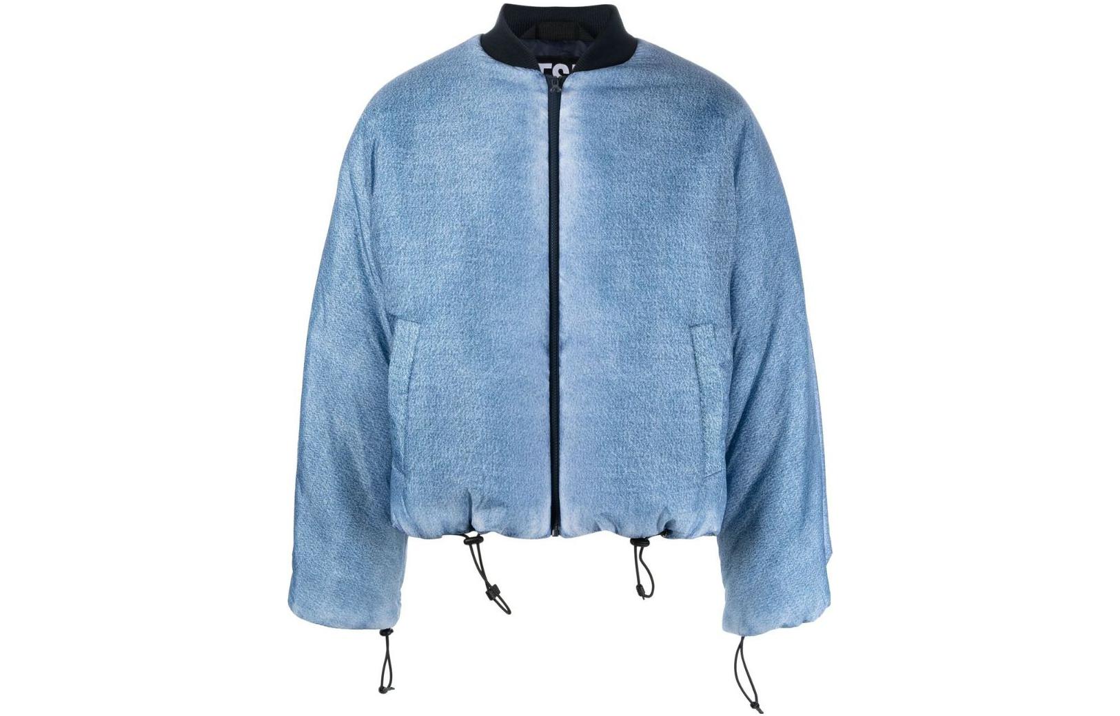 Order Diesel FW22 Oversized Denim Puffer Bomber Jacket Unisex Blue A068160AHAJ01