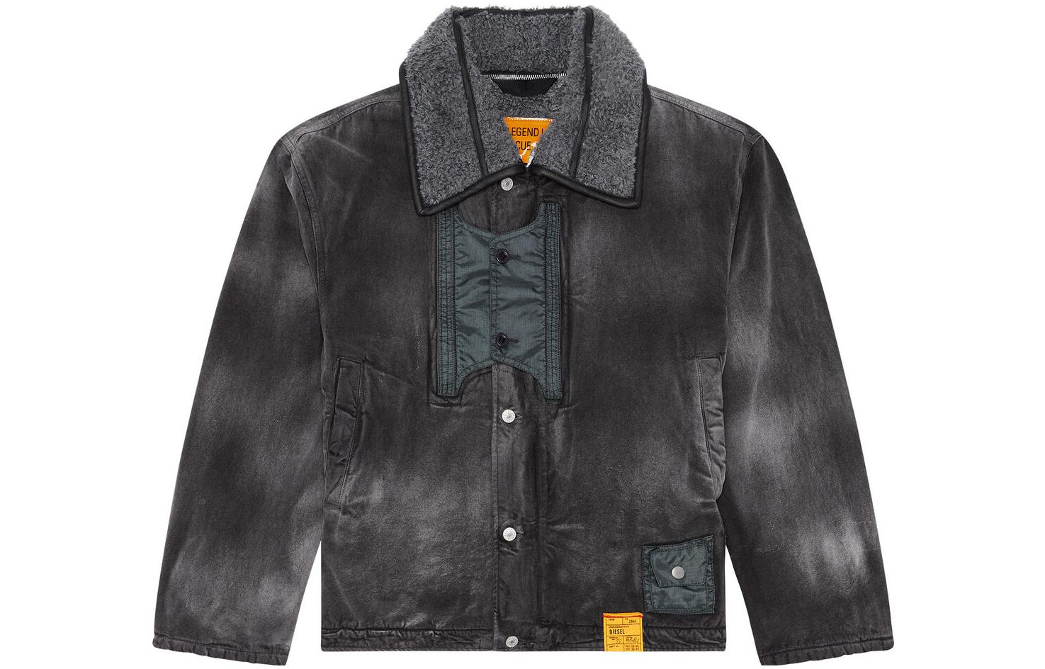 Diesel FW22 Patch Logo Jacket Black Casual Outerwear A061170BHAU-9XX