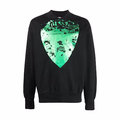 Diesel FW22 Pattern Logo Crewneck Pullover Sweatshirt Black A090160AJIH900