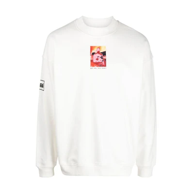 Diesel FW22 Pattern Print White Long-Sleeve Sweatshirt Men A066750IEAX141
