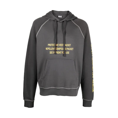 Diesel FW22 Patterned Cotton Hoodie Gray A064020IFAQ93R