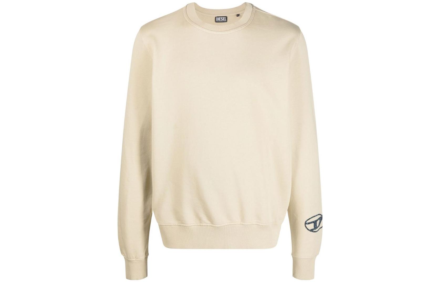 Diesel FW22 Patterned Crewneck Pullover Long Sleeve Sweatshirt Beige Men A082780JFAV1AE