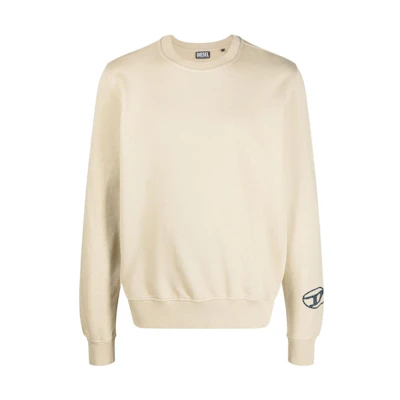 Diesel FW22 Patterned Crewneck Pullover Long Sleeve Sweatshirt Beige Men A082780JFAV1AE